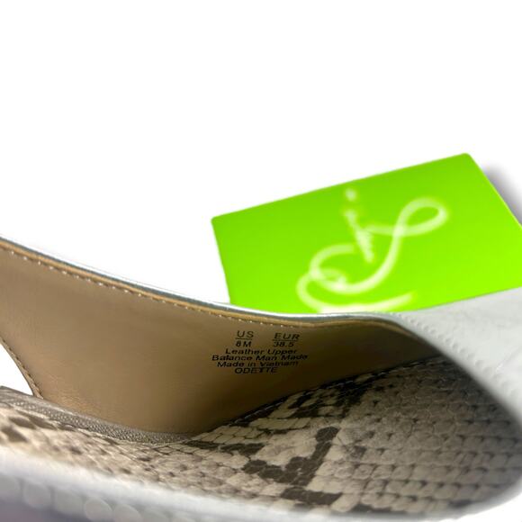 NEW Sam Edelman Odette Slingback Heels Size 8 Metallic Silver Leather Pumps - Picture 5 of 12